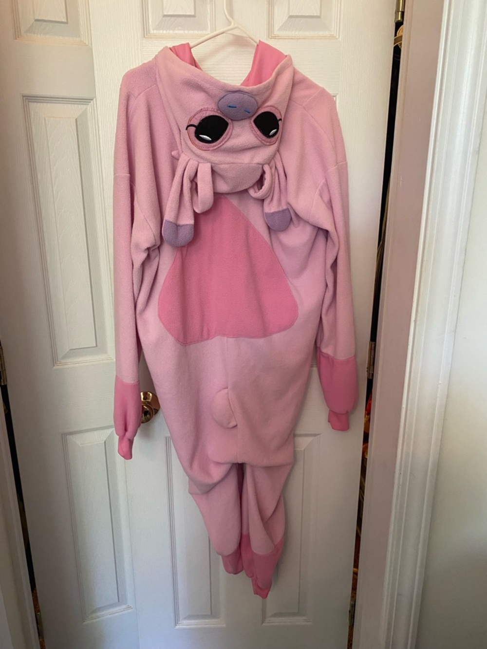 Angel (Stitch) Pink Onesie/Costume with Hood- baggie fit- Size Small